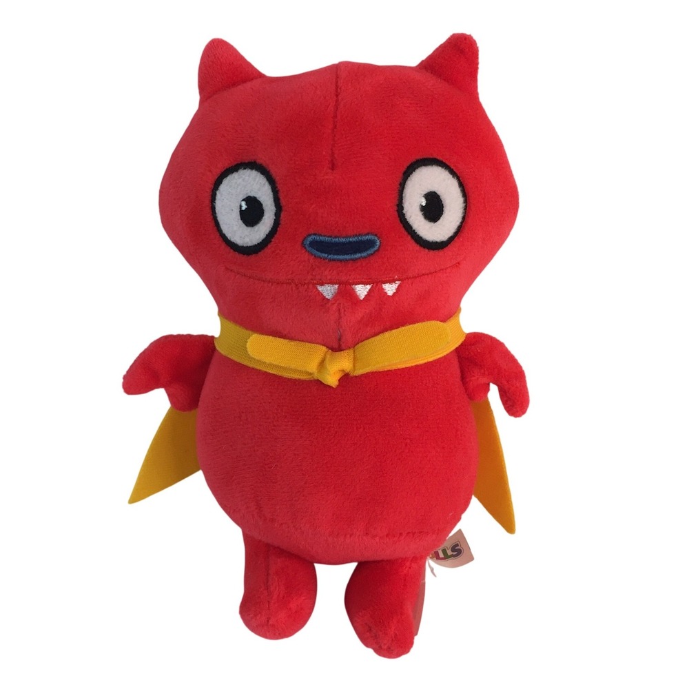 Ugly Dolls Red Lucky Bat Plush 8in Yellow Cape 2019 Nanco Stuffed Animal Toy‎